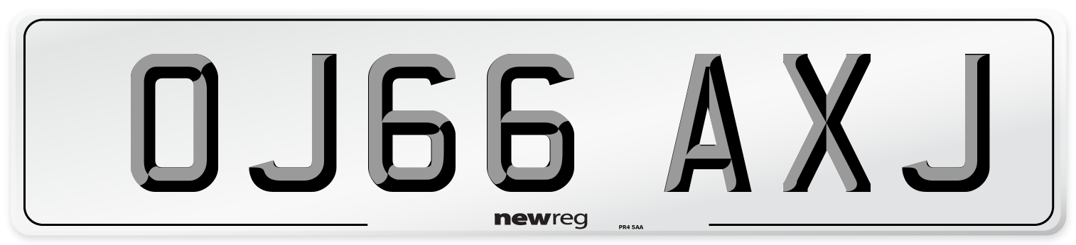 OJ66 AXJ Number Plate from New Reg
